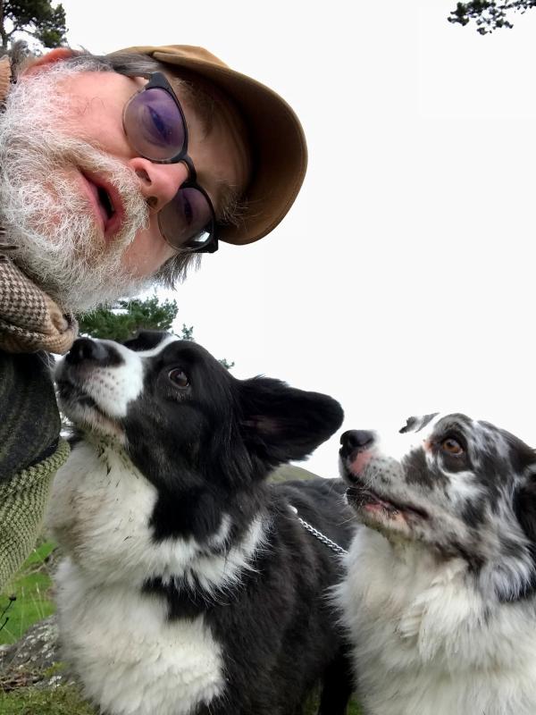 Steve Thurston with his two dogs