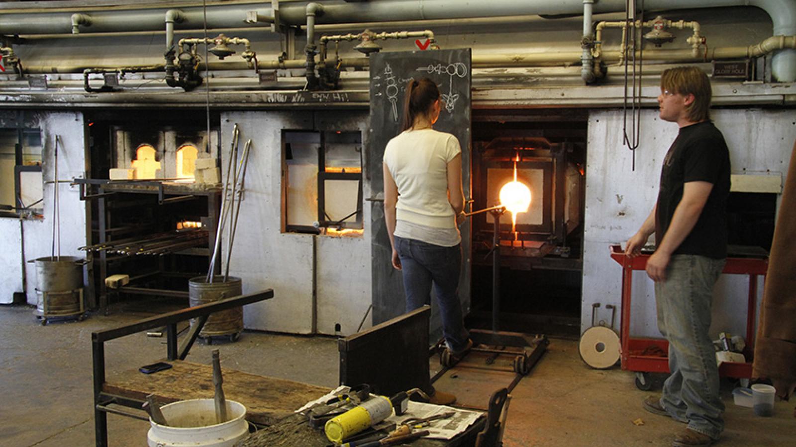 Glass furnaces at Sherman Studio Art Center