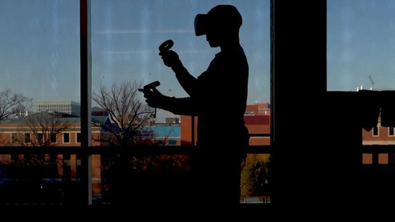 Student using VR equipment