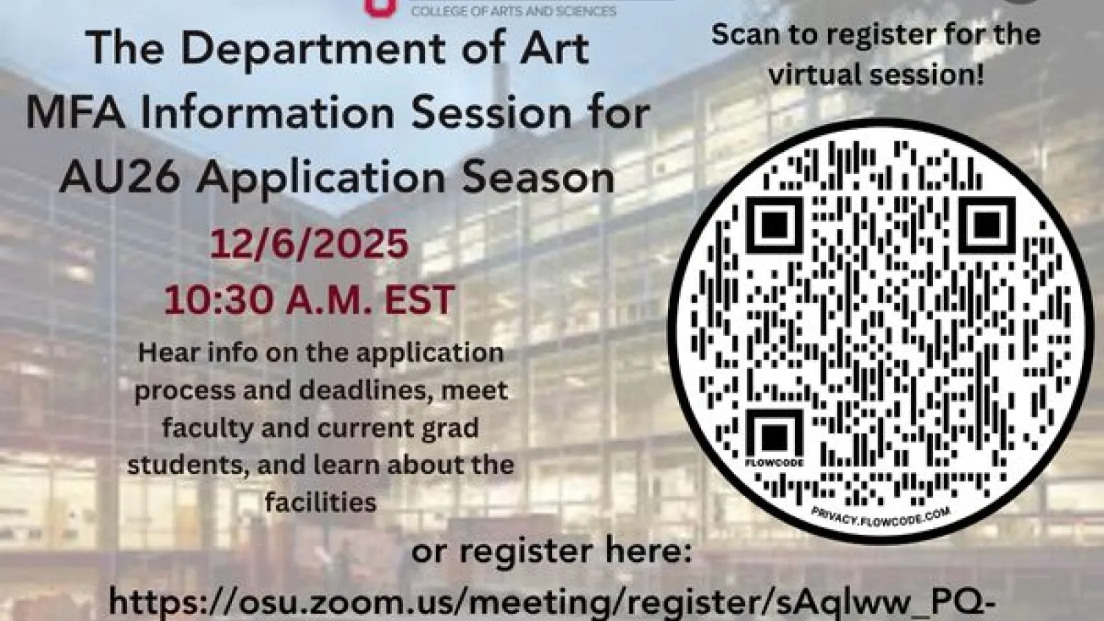 MFA info session flyer