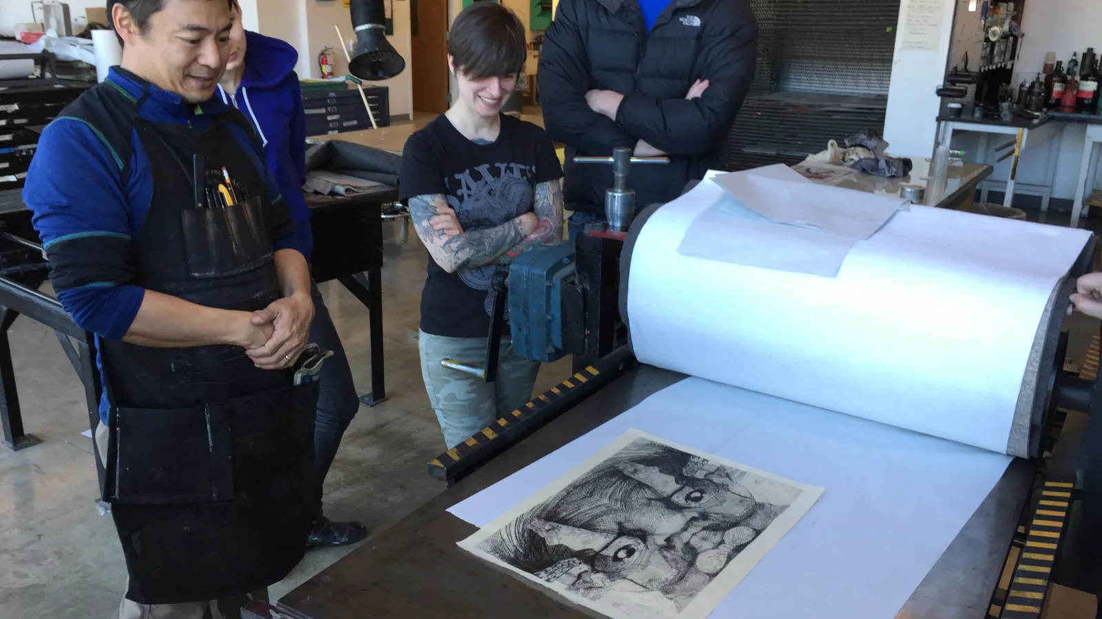 Printing with Visiting Artist Koichi Yamamoto