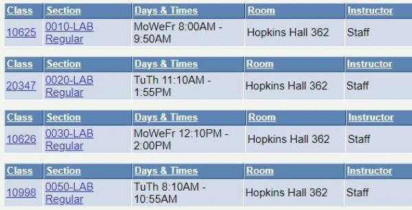 schedule details