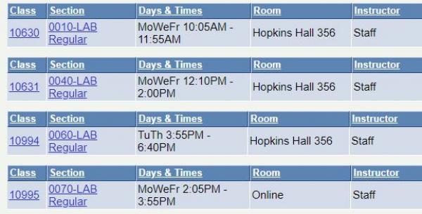 schedule details