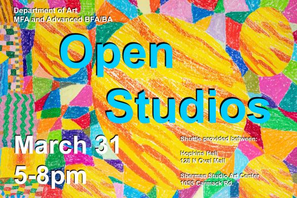 Open studio poster March 31 5pm - 8pm