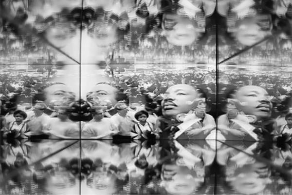 An image from "Oppression", the film played inside Jordan Reynolds' "Reflection". Courtesy of Jordan Reynolds An image from "Oppression", the film played inside Jordan Reynolds' "Reflection". Courtesy of Jordan Reynolds