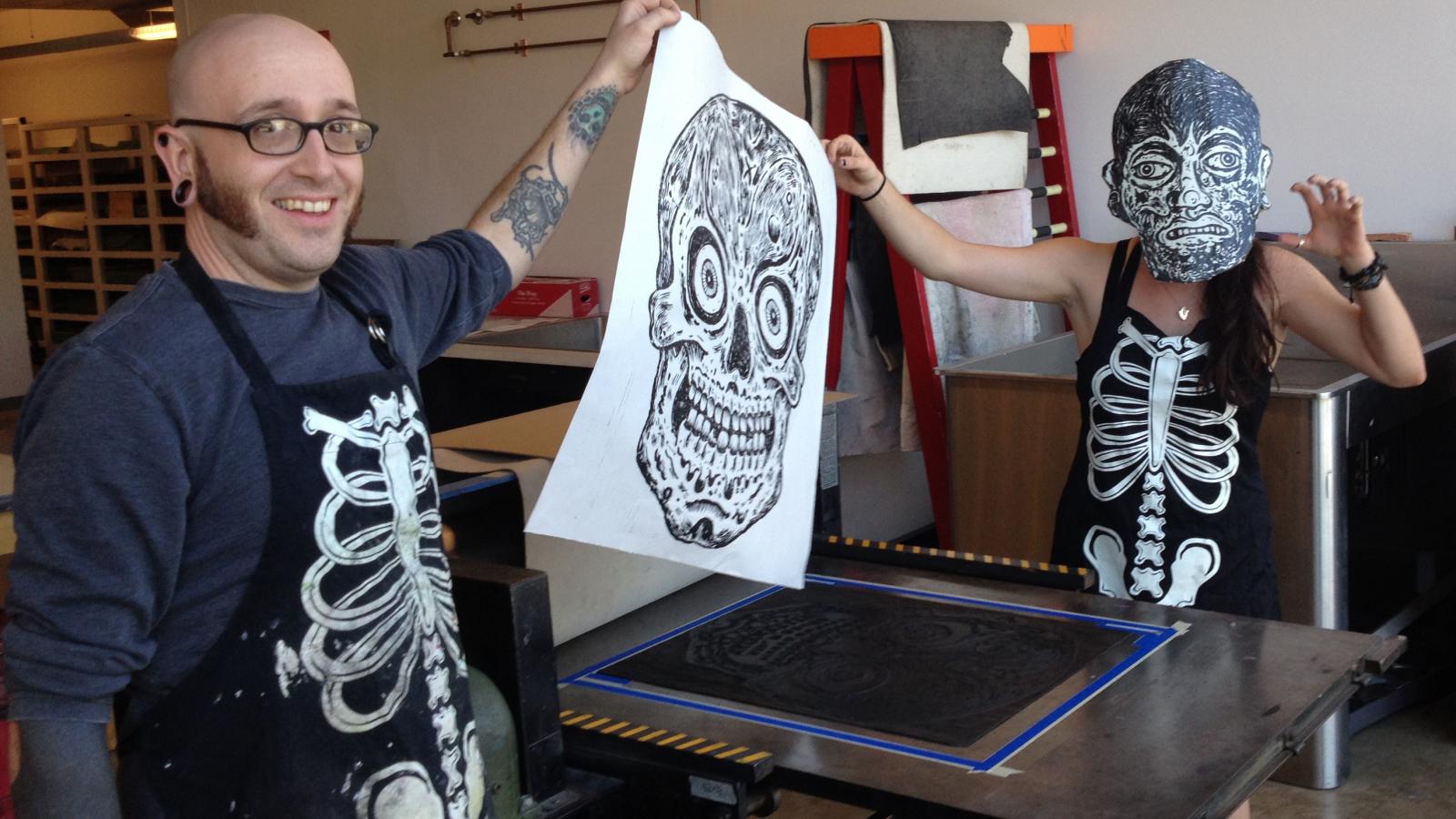 Printing with Visiting Artist Bill Fick