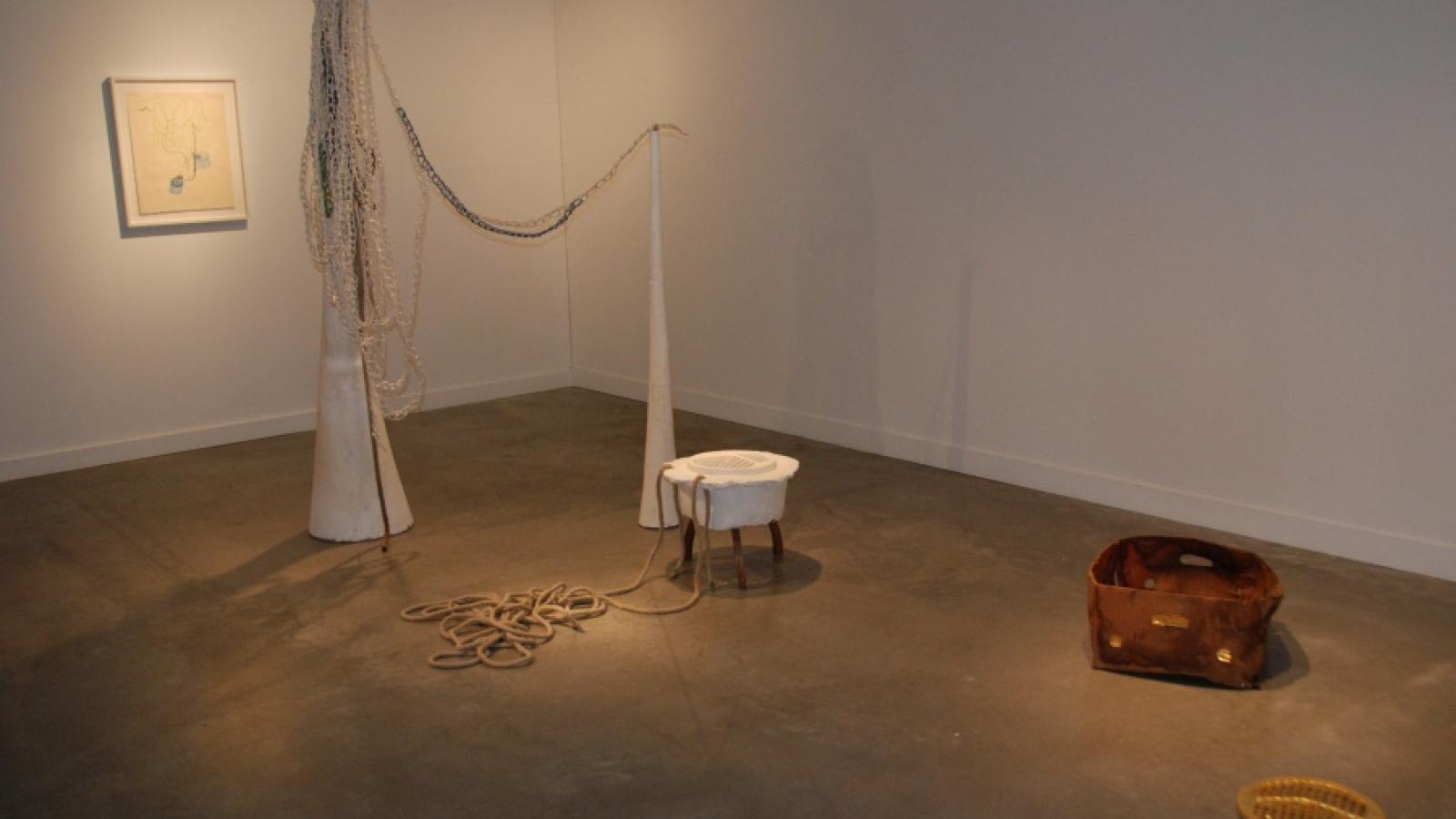 Untitled, collaborative sculpture piece with Candace Black, Installation view, Iosculation, Urban Arts Space, 2012